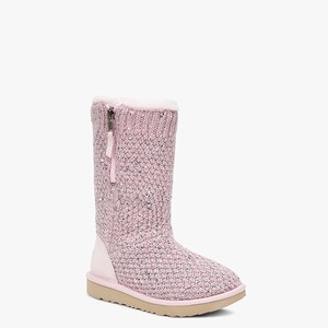 Ugg Sequin Knit Kids Classic Boots Pink (4621FVMLN)